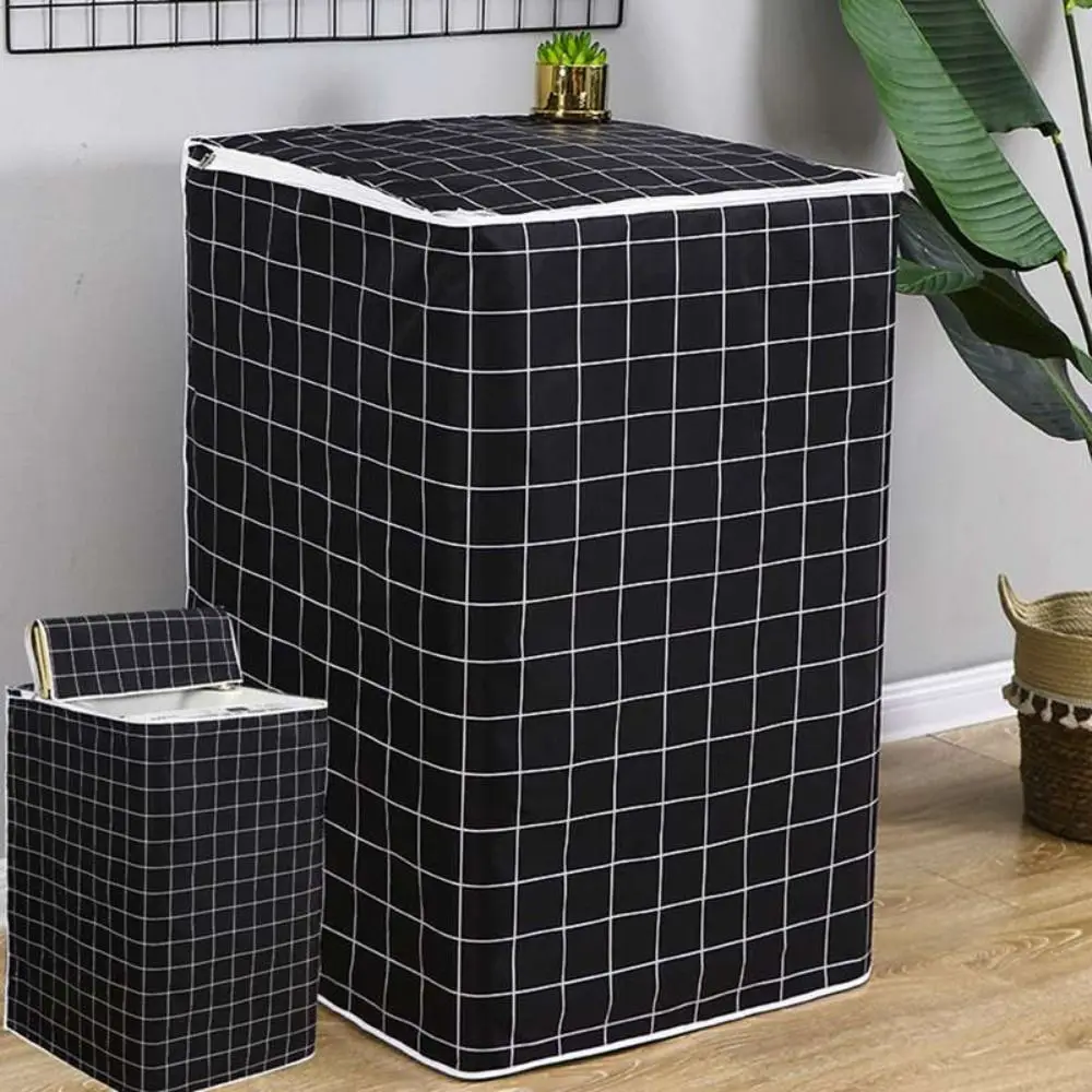 

Пылезащитный чехол для стиральной машины в полоску с сеткой, водонепроницаемый солнцезащитный крем, пылезащитный чехол для стиральной машины, легко чистящаяся ткань Оксфорд