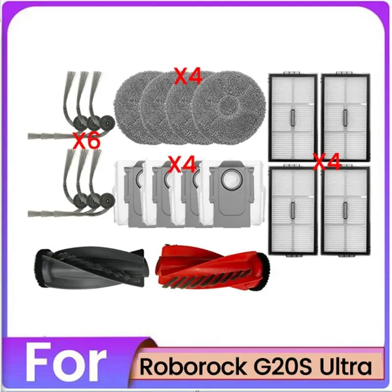 

Набор из 20 предметов: мешки для пыли, салфетки для швабры и фильтры для робота-пылесоса Roborock G20S Ultra, сменные аксессуары
