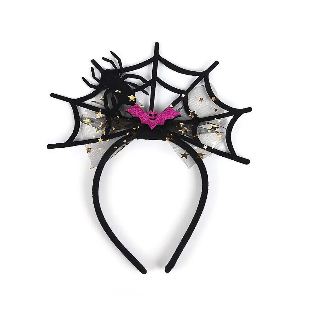 

Personality Bats Halloween Headband Spider DIY Hair Accessories Pumpkin Hairbands Headwear Hollow Spider Web Head Wrap Festival