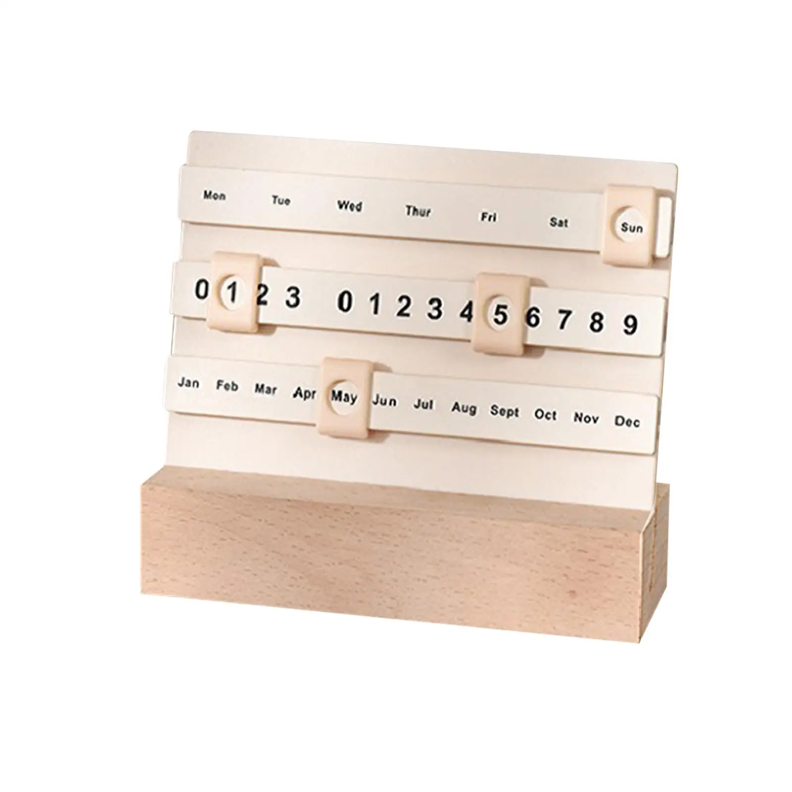 Slider Perpetual Calendar 2024 Wooden Calendar DIY Moving Wooden Block Calendar for Restaurants Desk Home Farmhouse Coffee Shops