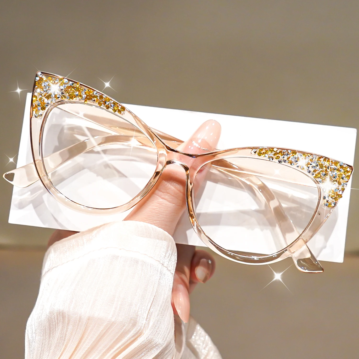 Schicke Retro-Cat-Eye-Lesebrille für Damen und Herren, Vollformat, modische Brille, dekorativ, Alltagskleidung, +1,0 bis +3,5 – Detail 6