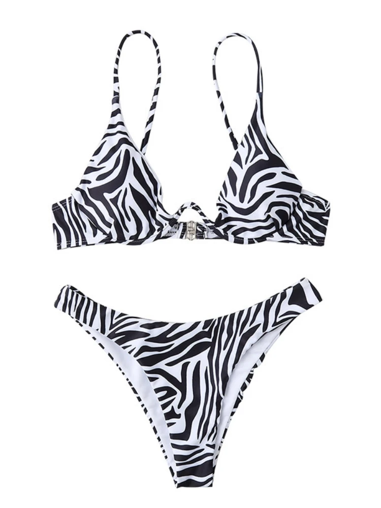 Sexy Zebra Bikini 2022 costume da bagno donna costumi da bagno donna taglio alto perizoma Bikini Set Summer Beachwear costume da bagno da bagno