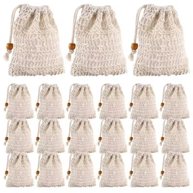 5-50 Stück Natürliche Sisal-Seifenbeutel für Dusche und Bad, Peeling-Seifensparer, Seifenhalter für Bad- und Duschgebrauch, Seifenverpackungs-Netzbeutel – Detail 10