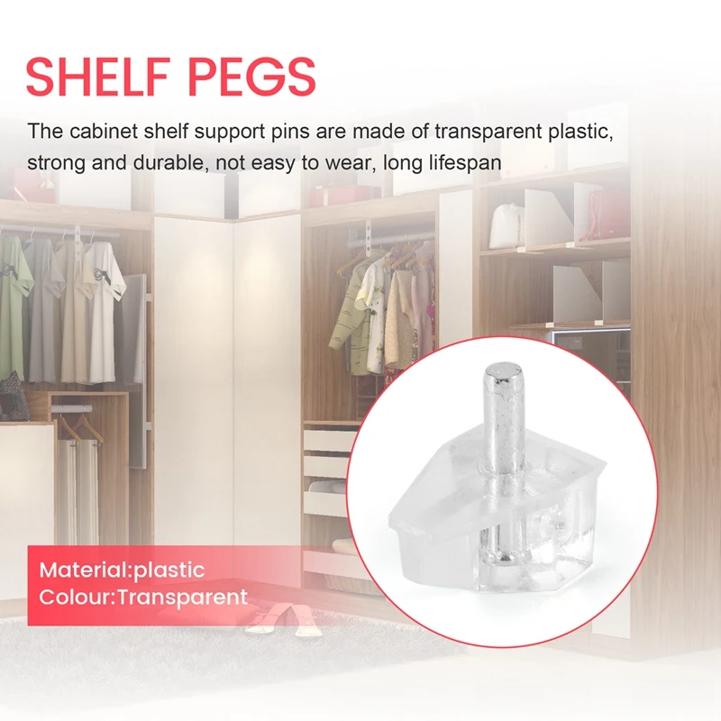 3 Mm Shelf Pins Clear Support Pegs Cabinet Shelf Pegs Clips Shelf Support Holder Pegs For Kitchen Furniture