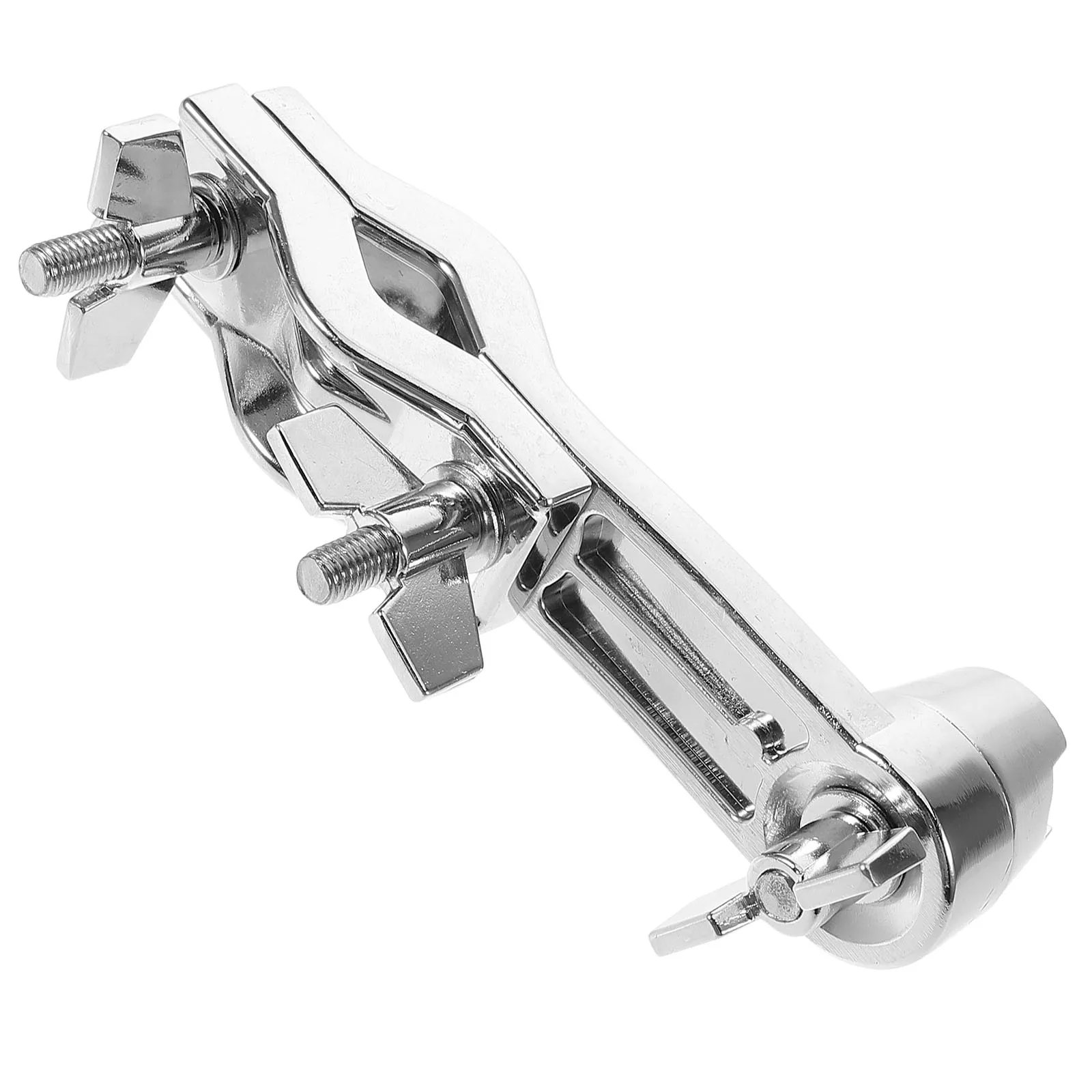 

Drum Clamp Extension Rack Cowbell Musical Instrument Stand Clip Bracket Silver Holder Connecting