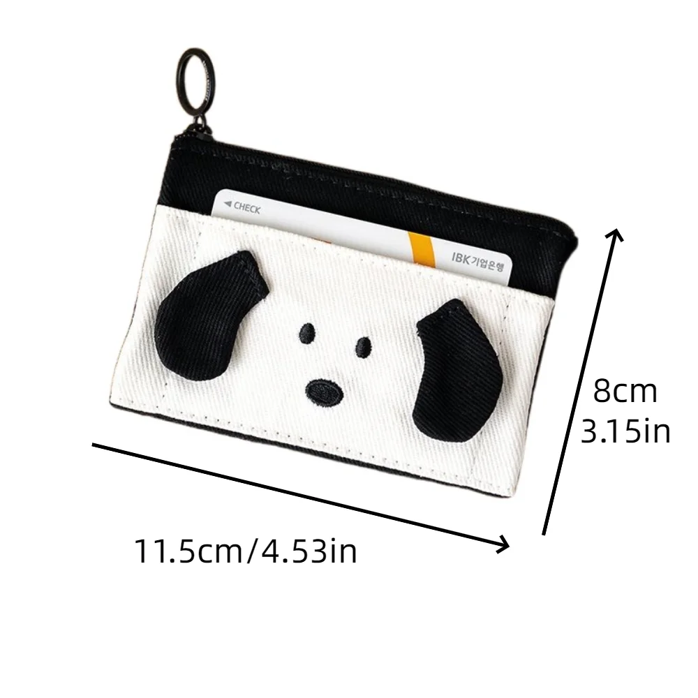 Monedero de viñetas de animales de dibujos animados, bolso para auriculares de estilo coreano, bolsa de cambio plegable, bolso de tarjeta bonito de moda resistente al desgaste para uso diario