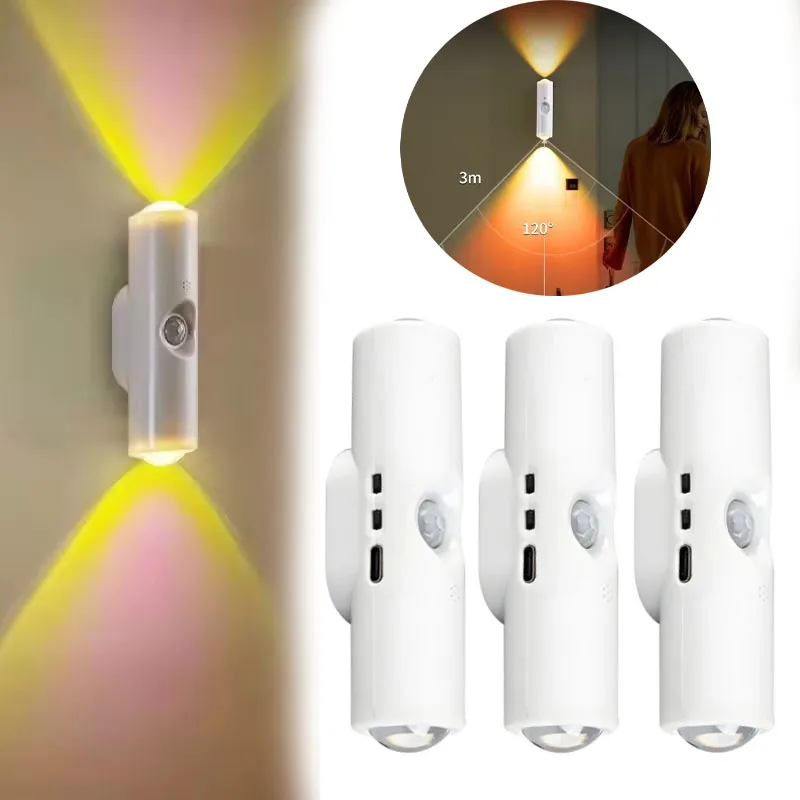 

Magnetic Phantom Gradient Ambient Night Light Smart Body Sensor Rechargeable Wall Light Bedroom Bathroom Garden Home Decoration
