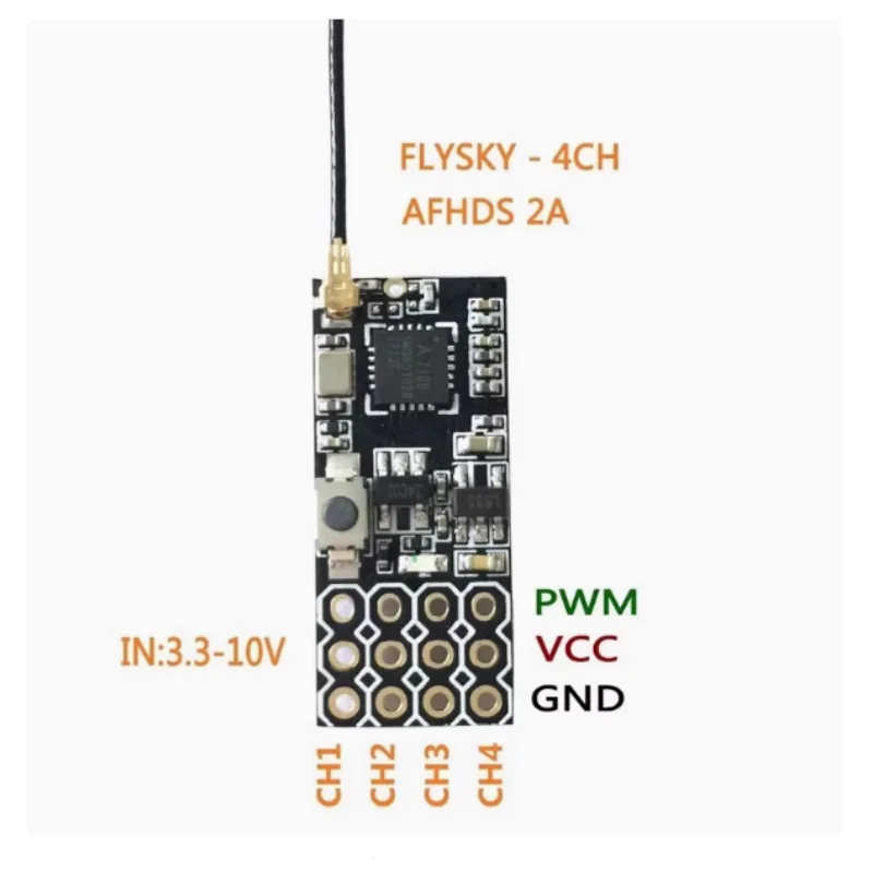 FS2A-4CH receiver PWM four-channel receiver Traverser Fixed wing compatible with Fuchs FS-I6 I6X