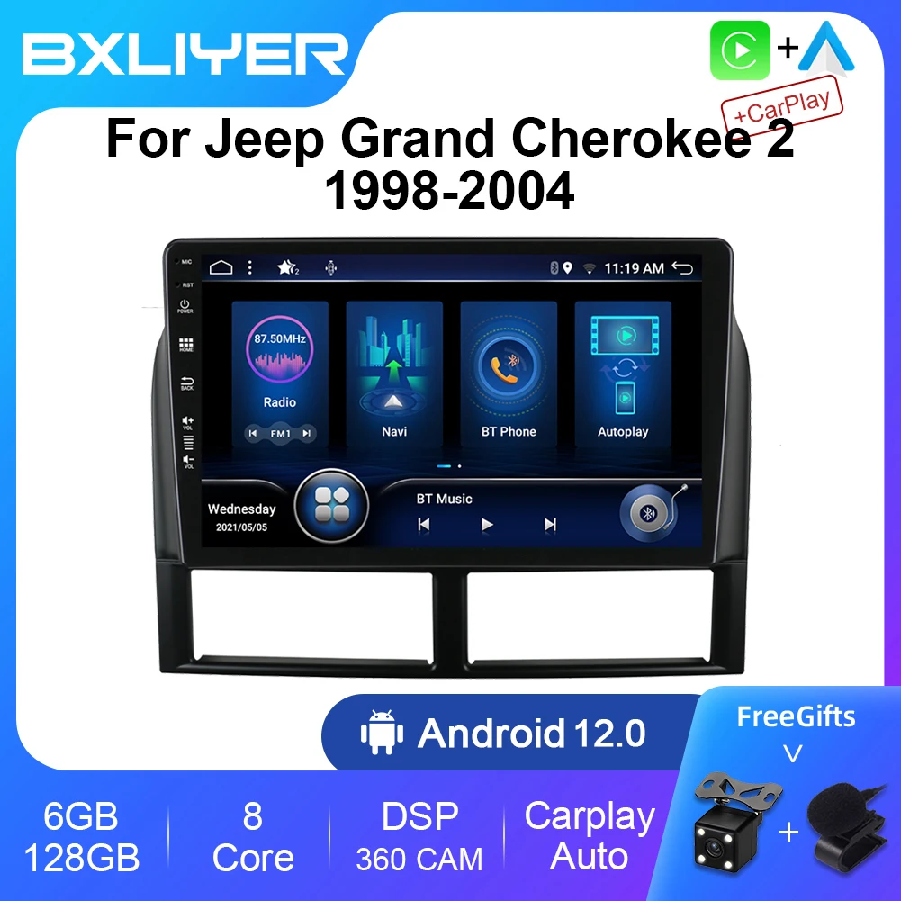 8+256GB Android 12 For Jeep Grand Cherokee 2 1998-2004 Car Radio Multimedia Video Player Navigation Stereo GPS Head Unit Carplay