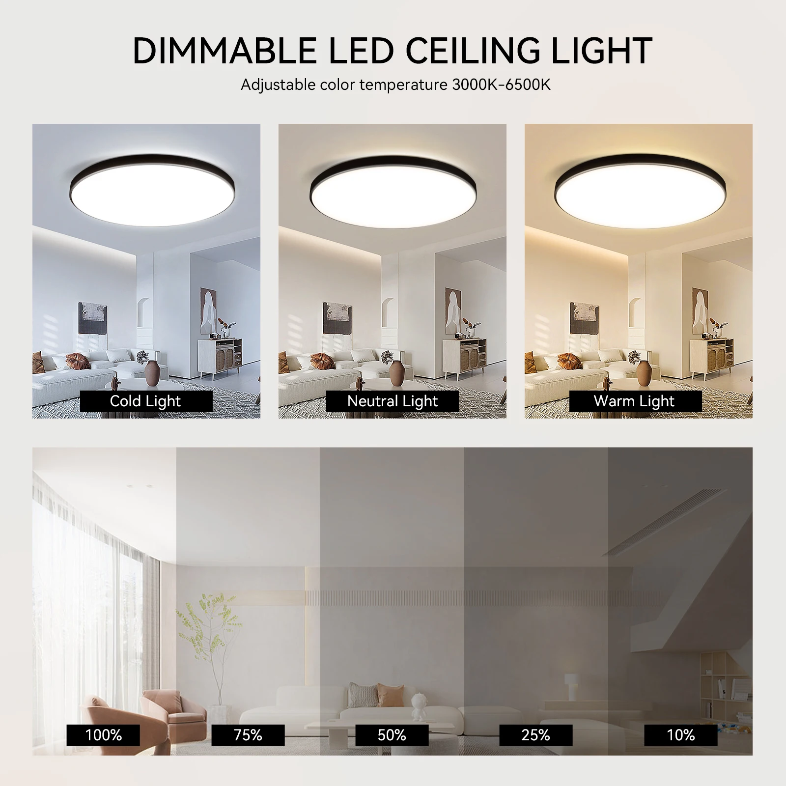 Lámpara de techo LED con Control remoto, candelabro moderno, brillo inteligente, regulable, accesorio de iluminación para sala de estar y el hogar