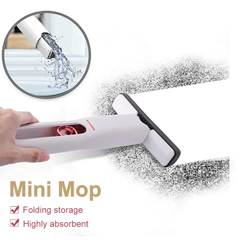 Mini Squeeze Mop Powerful Absorbent Mop Window Glass Sponge Cleaner Handheld Cleaning Mop Household Wear-resistant Cleaner