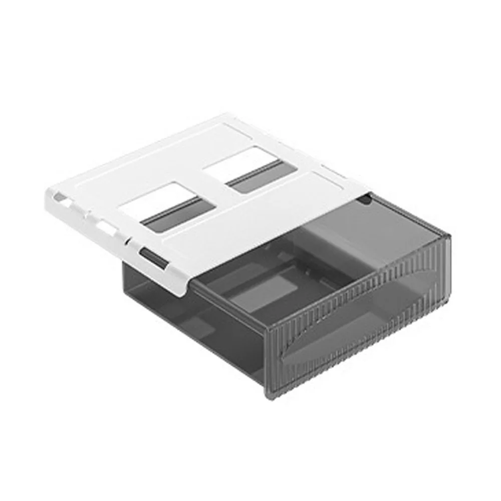 

Large Capacity Under Desk Drawer Self Adhesive Plastic Pull Out Storage Box Non-Drilling Transparent Desk Organizer Office