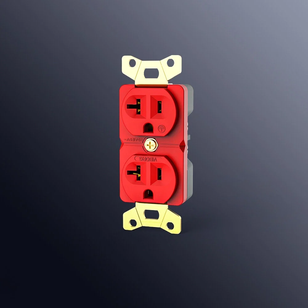 

Viborg VM02G 100% Pure Red Copper Gold Plated US US Type Double Plug Receptacle HIFI AC Power Socket