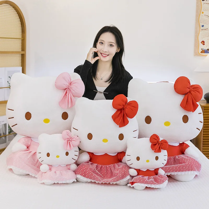 New Dress Cat Doll Hello Kitty Doll Healing Series KT Cat Pillow Soothing Doll Family Ornament Gift
