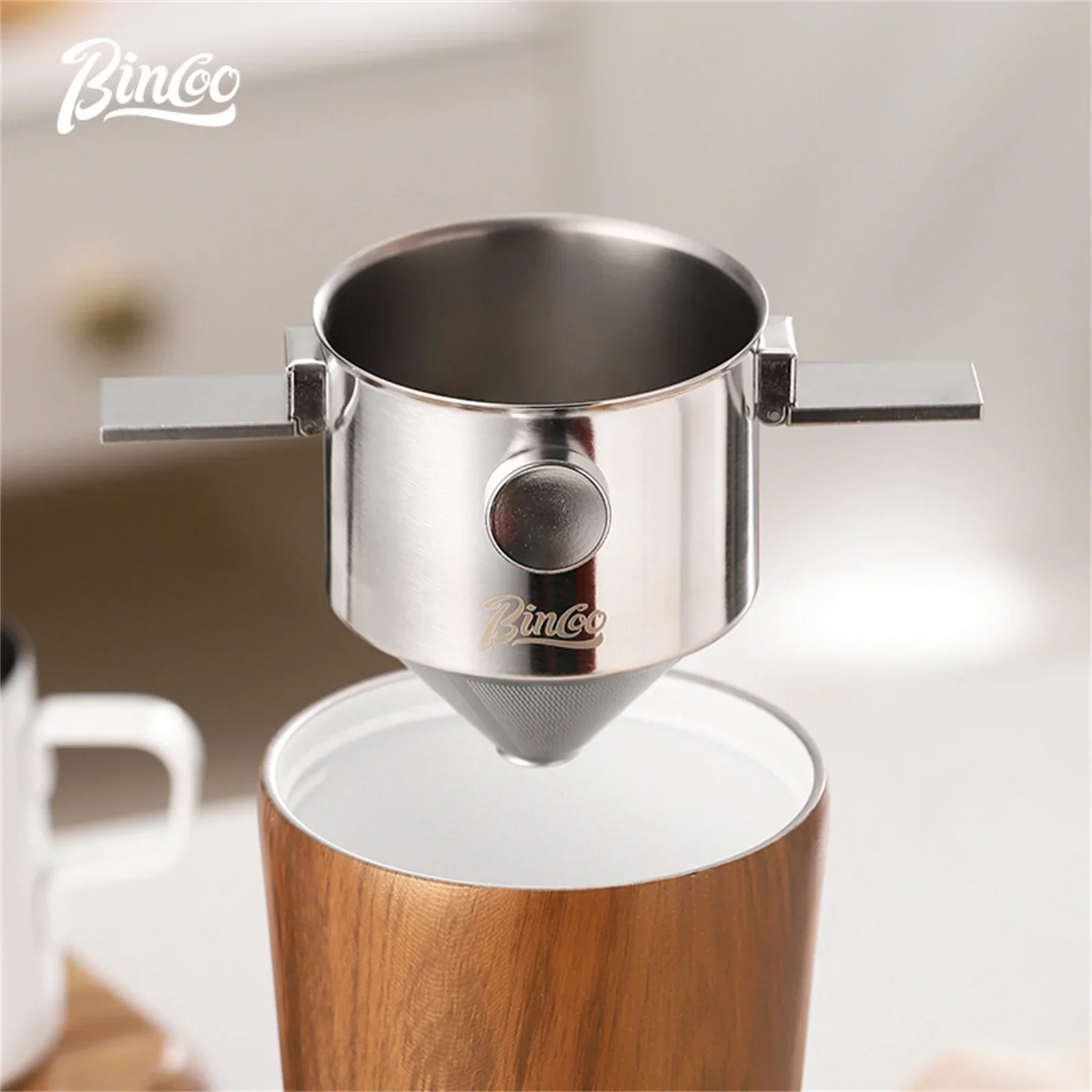 Bincoo Stainless Steel Pour Over Coffee Filter Portable Paperless Reusable Coffee Maker Leak Free Design for Home and Travel