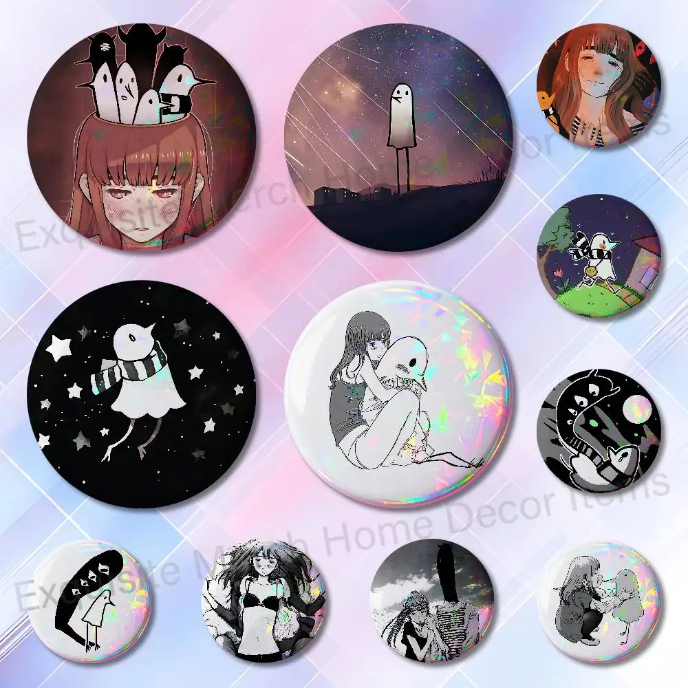 G-Goodnight Cute P-Punpun 32mm 58mm 75mm 44mm 25mm Anime Badges Brooches DIY Pins Decorations Birthday Gifts
