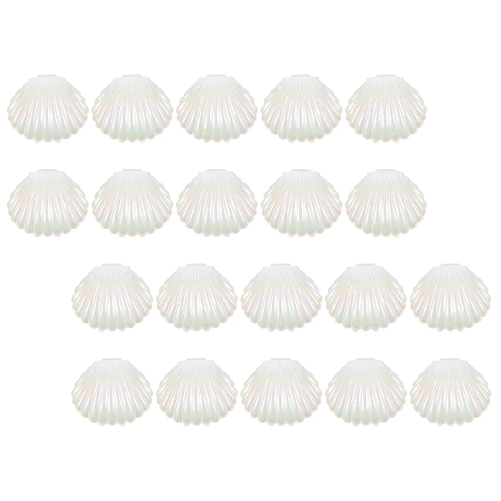 

20 Pcs Candy Box Small Jar Jewelry Boxes Gift for Party Dish Table Containers Bulk Holder Pearl Sea Shell Plastic Seashell