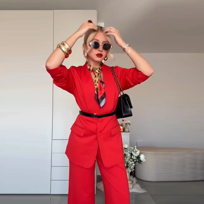 Mode 3 stück Anzug Frauen Ärmellose V-ausschnitt Weste Einreiher Blazer Mantel Gerade Hose 2025 Neue Büro Dame Pendeln Outfit