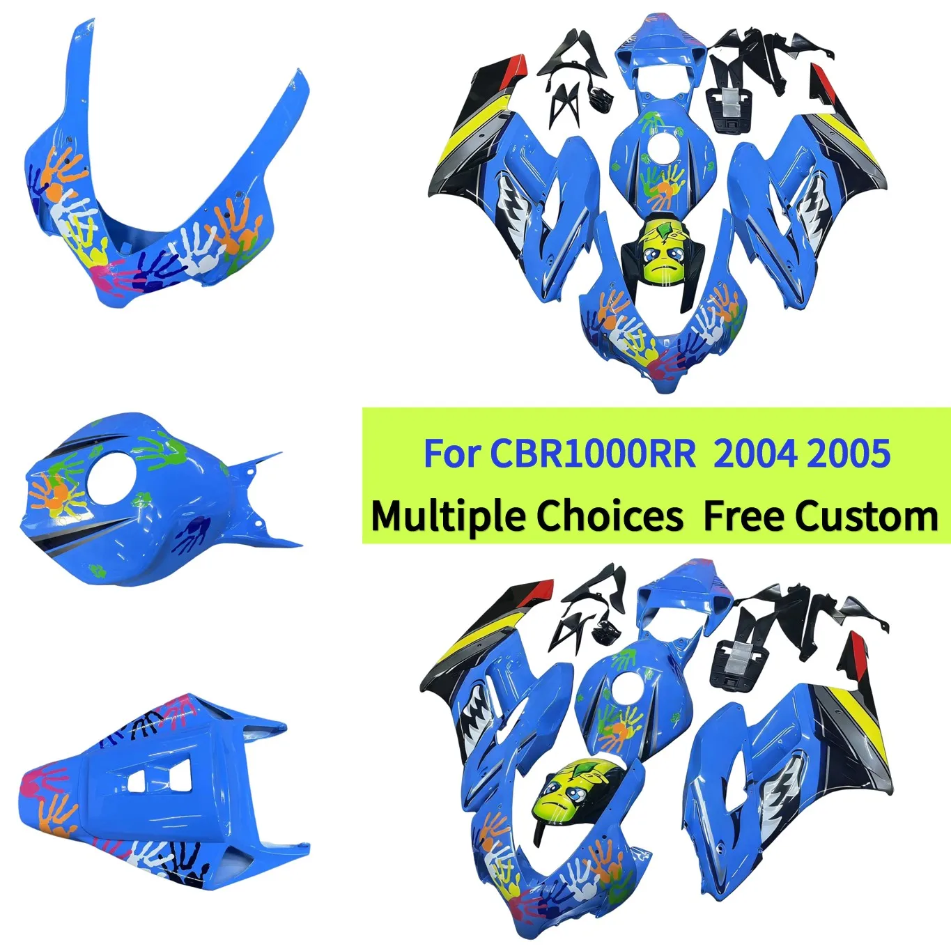 

Injection Molded Fairing Kit For CBR1000RR 2004-2005 Shark Graffiti Motorcycle ABS Plastic Panel