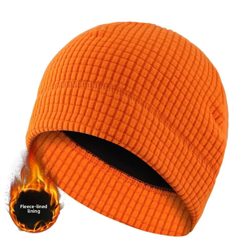 قبعة صغيرة عصرية تحافظ على الدفء مبطنة بالصوف قبعة محبوكة بلون سادة مقاومة للرياح قبعة شتوية #4