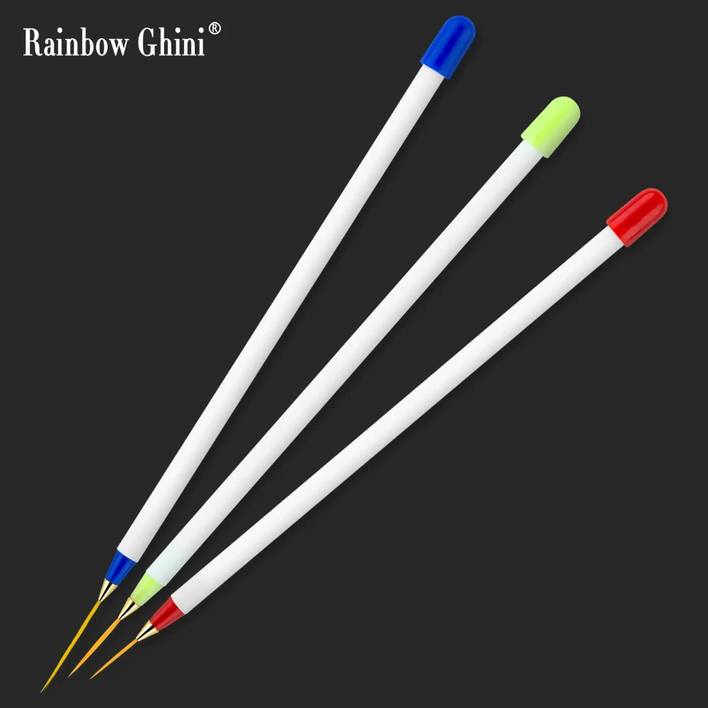 RG – ensemble de stylos à dessin tricolores, thérapie à la lumière de base, contour professionnel, pinceau de peinture Ultra-fin, outil de dessin pour Nail Art, Salon