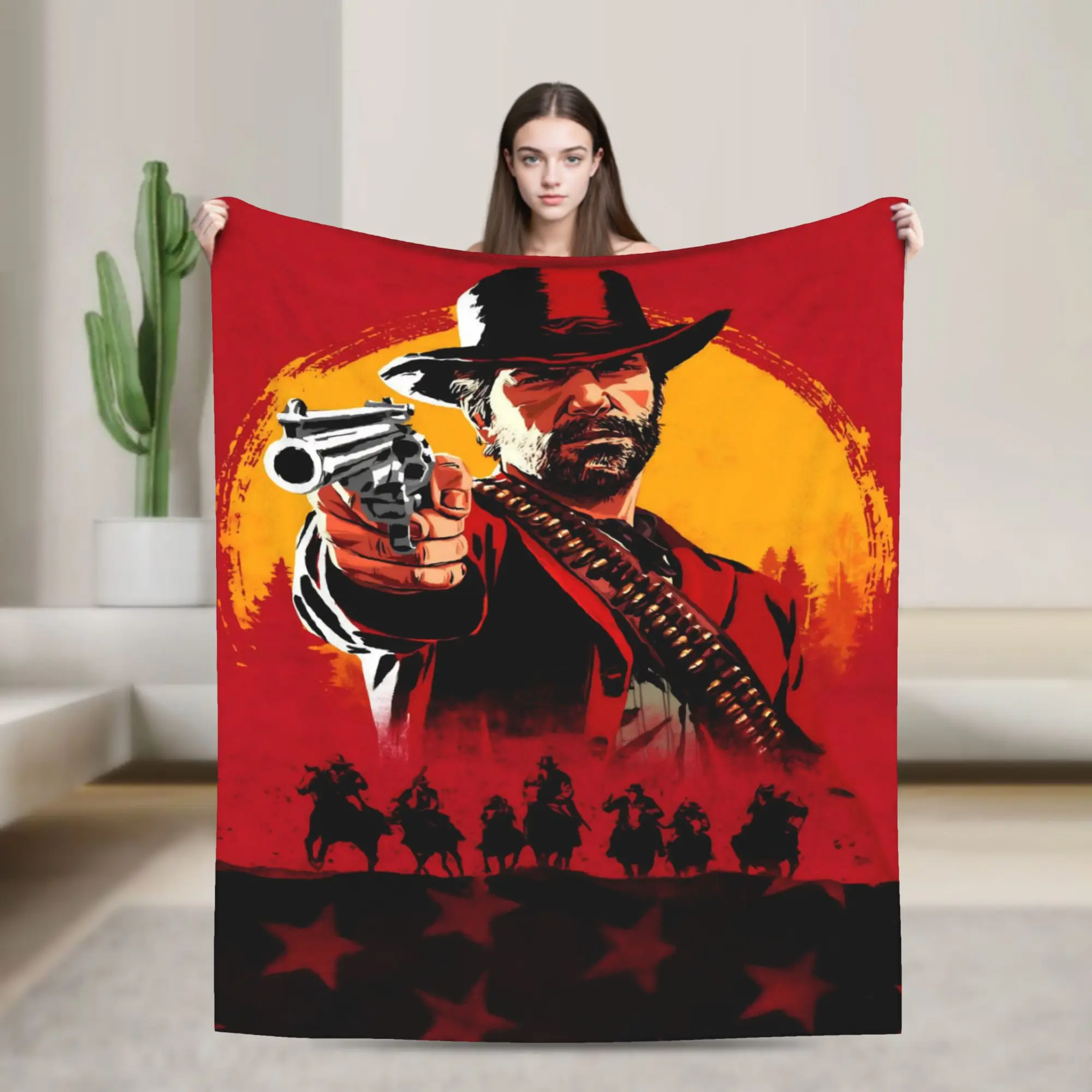 Comfortable Arthurs Morgans Blanket Accessories Bed Decorative  Blanket Throw Lightweight Fleece for Travel