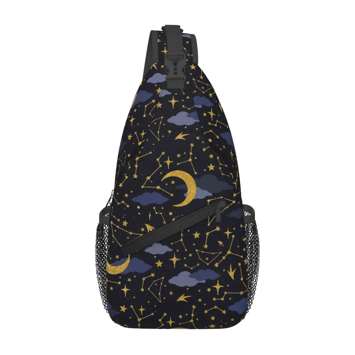 

Night Sky Celestial Stars Zodiac Constellations Chest Bag Men Sling Crossbody Backpack Chest Bag Hiking Daypack Shoulder Bag