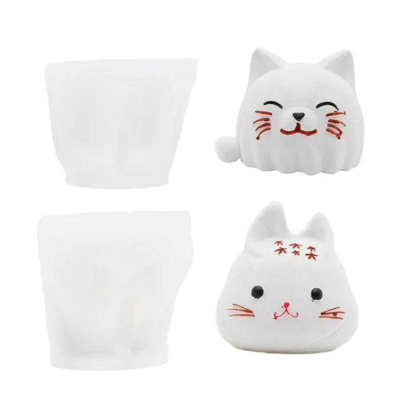 

DIY Cute Cat Figurine Crafting Silicone Mold Handmade Lovely Kitten Shape Ornament Epoxy Resin Casting Mould Desktop Decoration