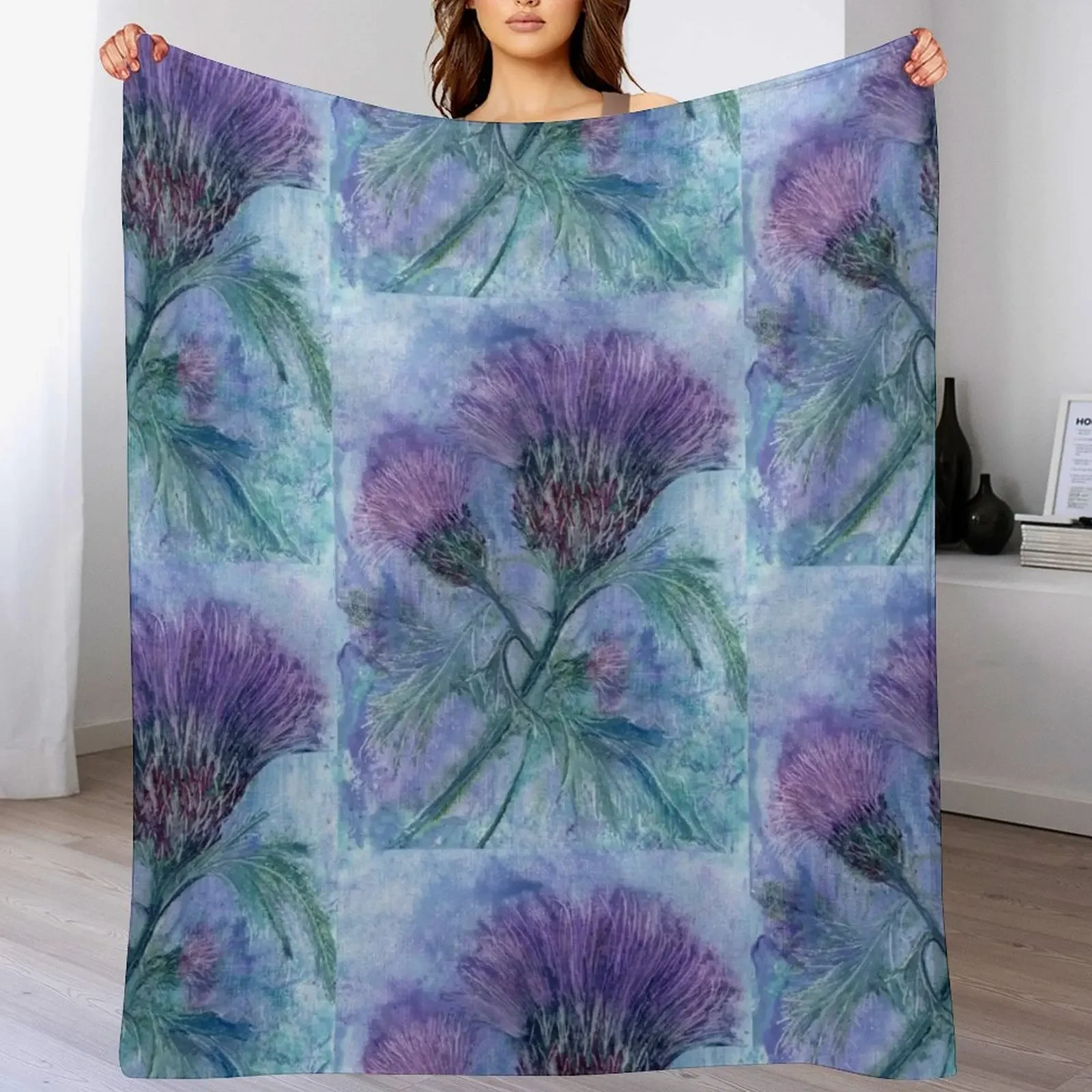 The Thistle Throw Blanket Easy Care Comfortable Blanket for Couch