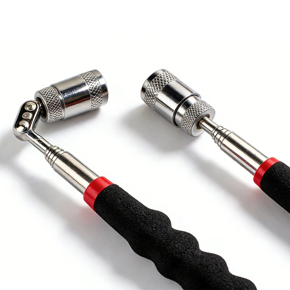 Telescoping Magnetic Pickup Tool Extra Strong Pull Force Stainless Steel Magnet Stick Non-Slip Rubber Handle Rust Proof