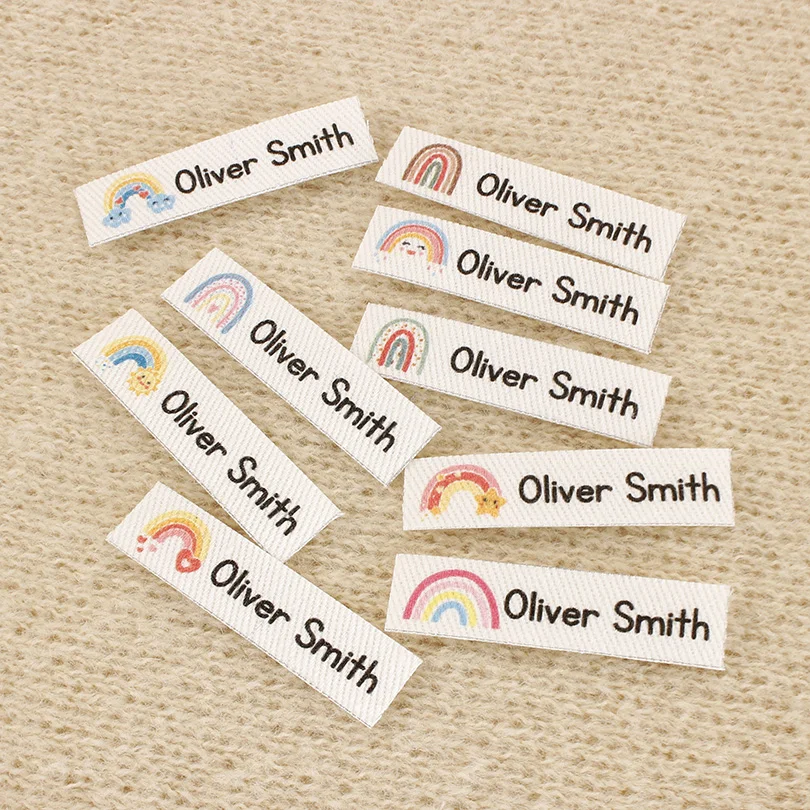 Custom Ironing Labels, Personalized  Name, Clothing, Children's Names,School Labels,Brand Tags,Rainbow Label (TB5653) 