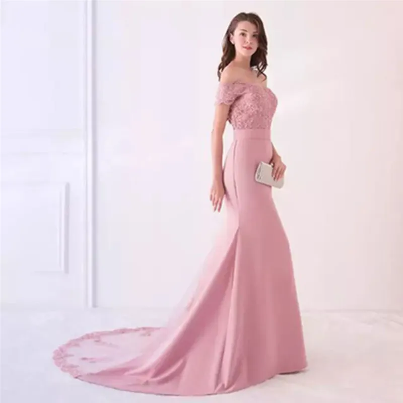 Luxury Women\'s Evening Dress twill Sateen Mermaid Long Prom Dress Bridesmaid In Wedding Dress Sleeveless Formal Ceremony Dresses