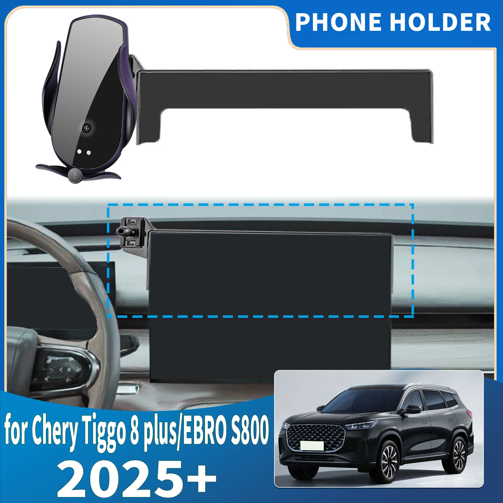 

for Chery Tiggo 8 plus EBRO S800 2025 2026 Integrated Screen Mount Phone Holder Mount Car accessoires