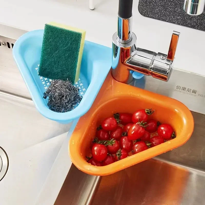 Kitchen Sink Strainer Leftover Drain Basket Soup Garbage Filter Multifunctional Hanging Drainer Rack Fruit Vegetable Drainer