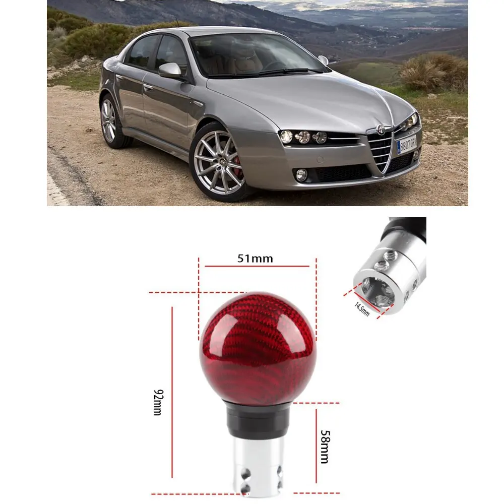 1pc Universal Modified Carbon Fiber Shift Knob For Alfa Romeo 159 145 146 147 155 156 164 166 33 4C Tonale SPIDER BRERA GIULIETT