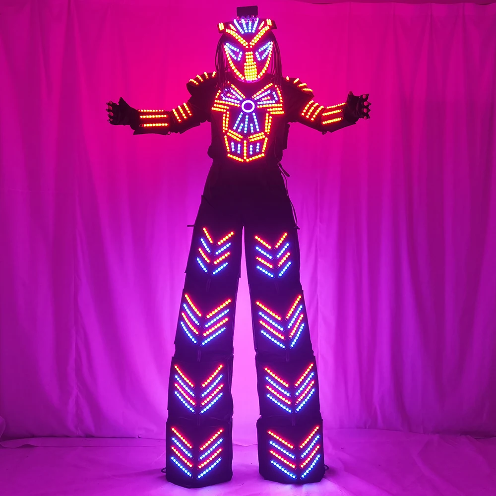 Imagem -05 - Robô Led Light Stilts Walker Suit Roupas para Eventos Traje de Robô Traje de Robô