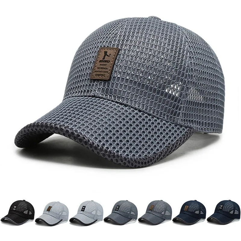 

Summer Full Mesh Quick Drying Cool Sunhat Breathable Net Baseball Cap Men Outdoor Anti-UV Tennis Golf Hiking Sports Cap Visors
