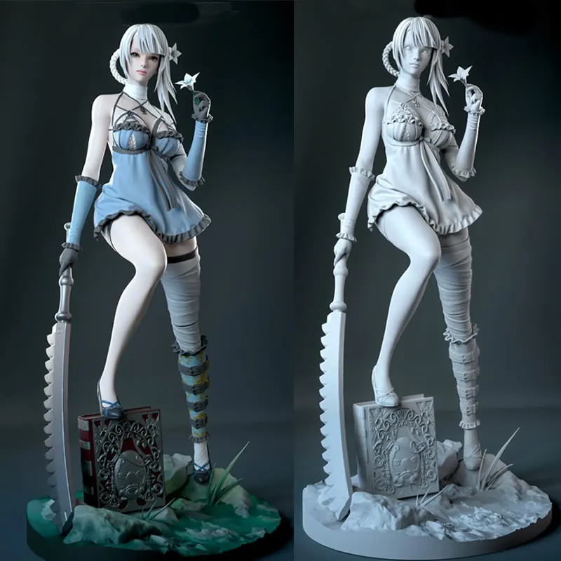 31CM Game Character 6004 Kaine 3D Print Model Unassembled Unpainted Custom Jigsaw Puzzle GK Figure Kit T_0121