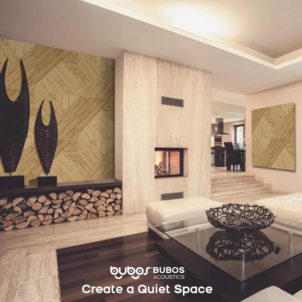 ألواح صوتية كبيرة، 6 عبوات من ألواح الحائط العازلة للصوت بطباعة نمط خشبي، الحجم الإجمالي 70.8 × 47.2 بوصة ذاتية اللصق ديسمبر