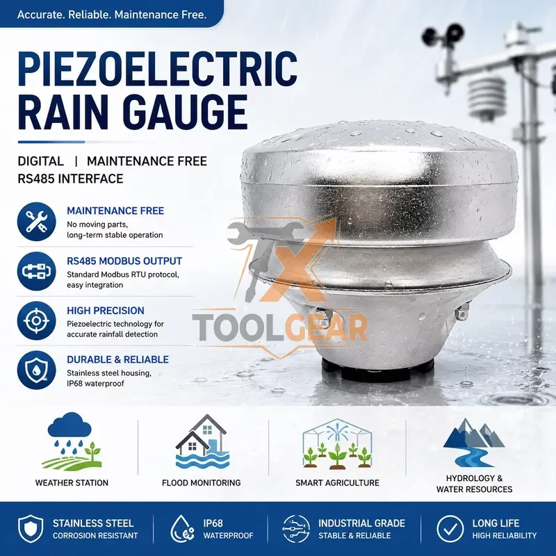 2026hotsale* Digital Metal Maintenance Free RS485 Interface Piezoelectric Type Rain Gauge
