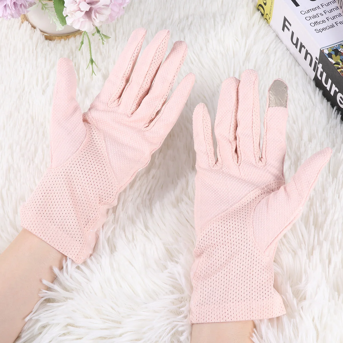 

UV Protection Gloves Protective for Woman Sun Summer Telefingers Hand Muffs Women