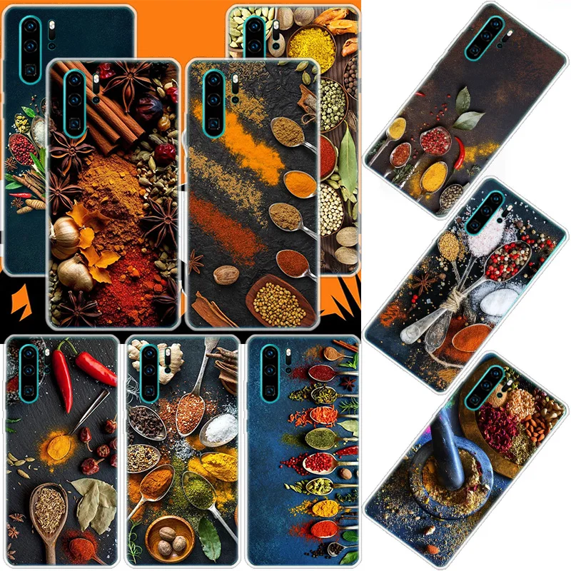 Kitchen Seasoning and Spices Phone Case For Huawei Mate 40 Pro 30 20 Lite 10 Huawei P30 Lite P50 Pro P40 P20 P10 Cover Coque