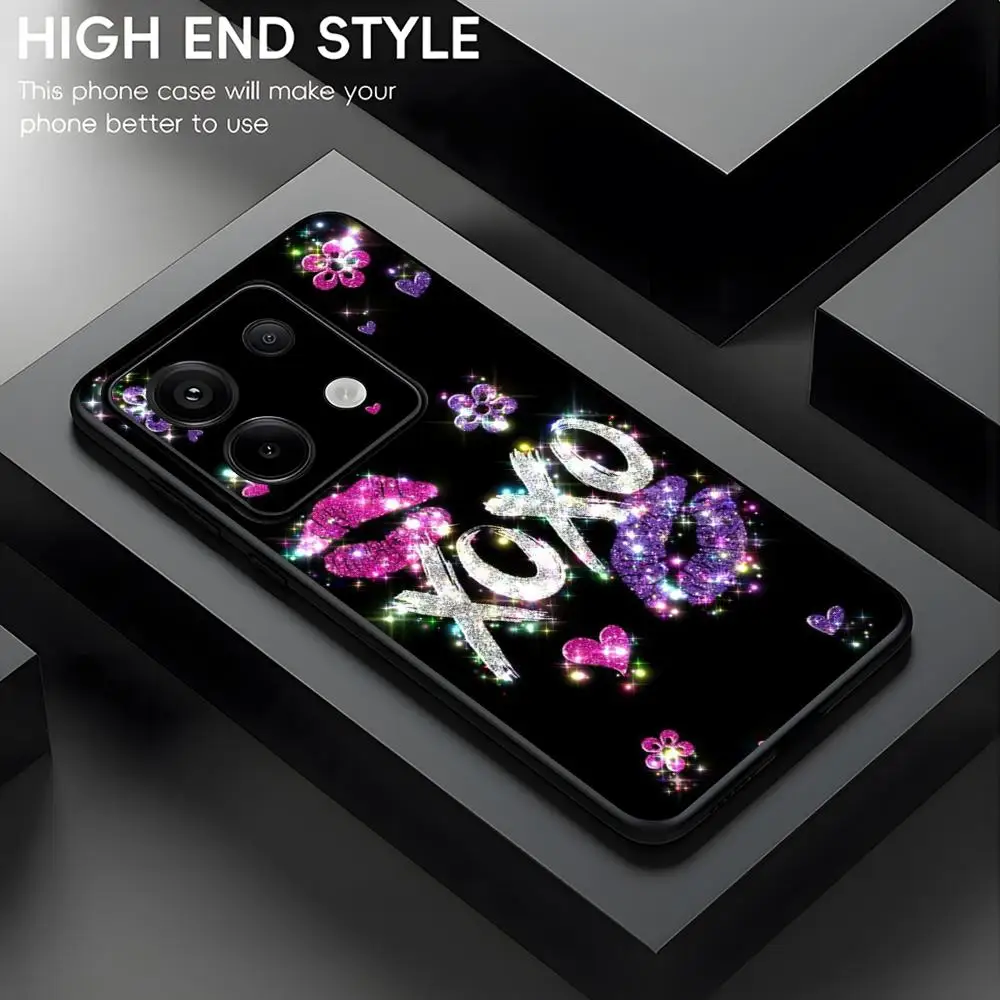 Fashion Xoxo pink girl COOL Phone Case For Xiaomi Redmi Note 14 13 12 11 Pro Plus S 5G 14C A3 Soft Black Phone Cover
