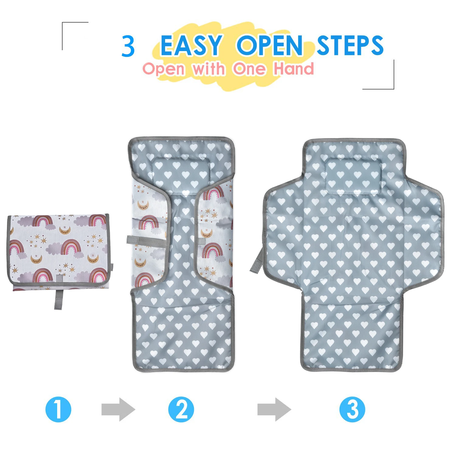 Portable Diaper Changing Pad - Waterproof Foldable Baby Changing Mat - Travel Diaper Change Mat - Lightweight Changing Pads for