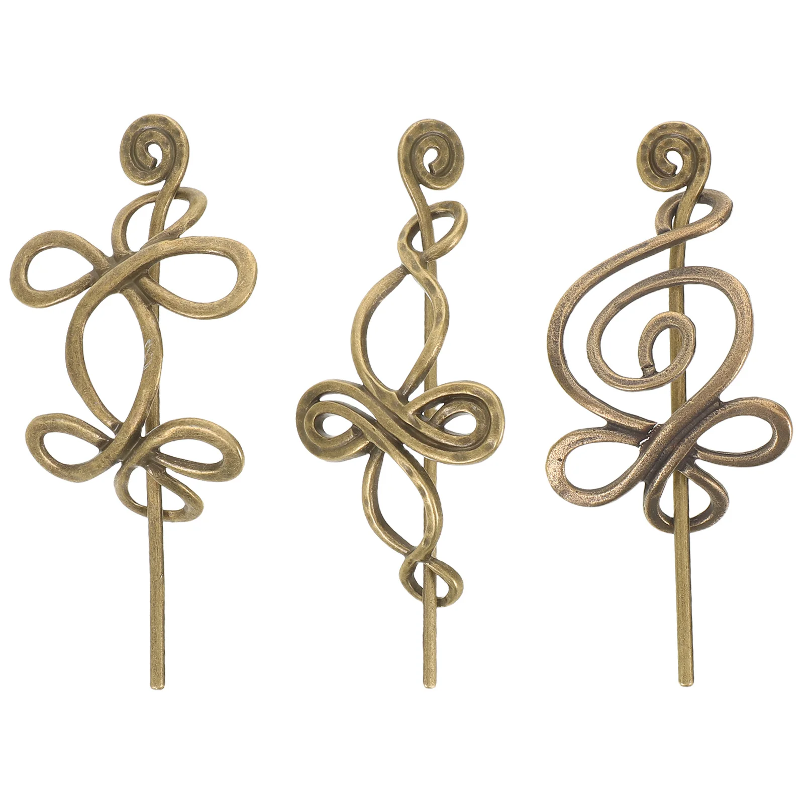 

Набор из 3 винтажных заколок для волос из полого сплава в стиле викингов, ретро-заколки для женщин, традиционные китайские украшения, металлические заколки для причесок и пучков