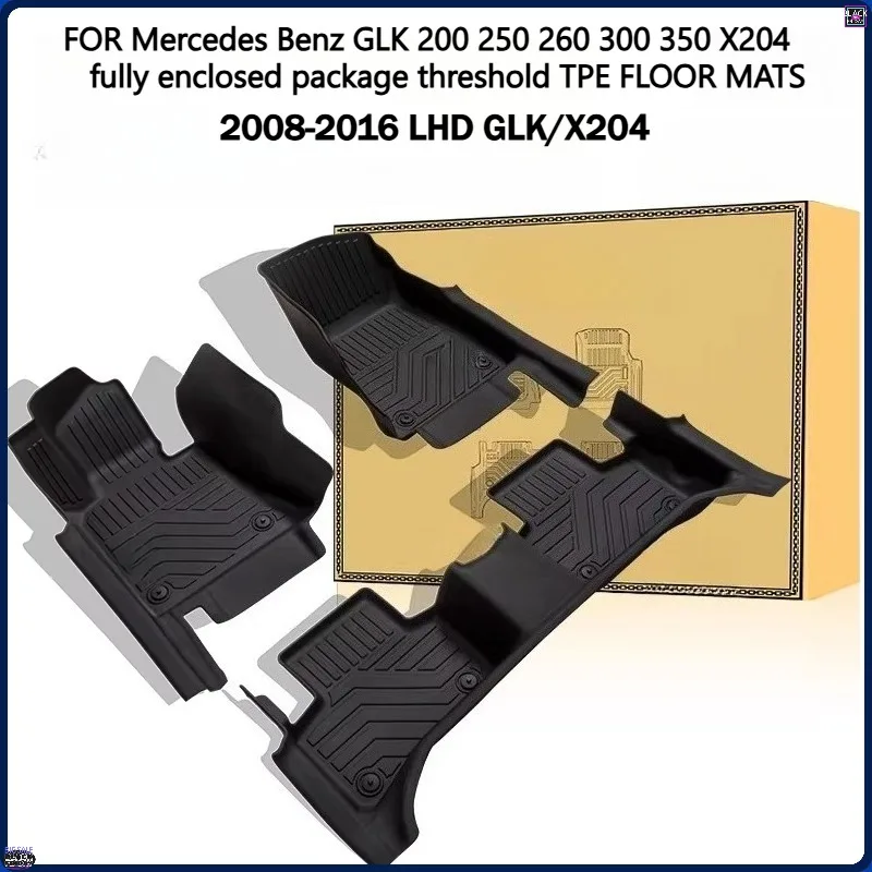 TPE Floor Mats For Mercedes Benz GLK-Class 2008-2016 GLK200 250 260 300 350 X204 Full Coverage LHD ICEV Accessories