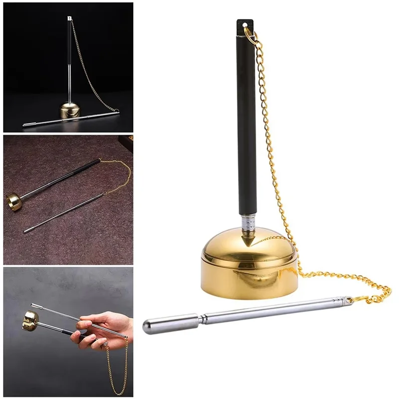 AT02-Meditation And Chanting Pure Brass Chime Bowl; Tibetan Music Handicraft With Flexible Length