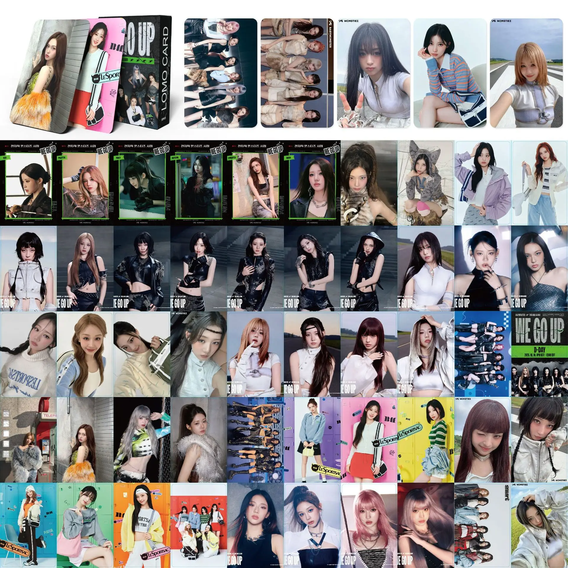 KPOP 55 الكورية الصبي الفرقة BABYMONSTER الطرفية بطاقة صغيرة KPOP الكنز الوحش ألبوم صغير نحن نذهب جمع بطاقة لومو