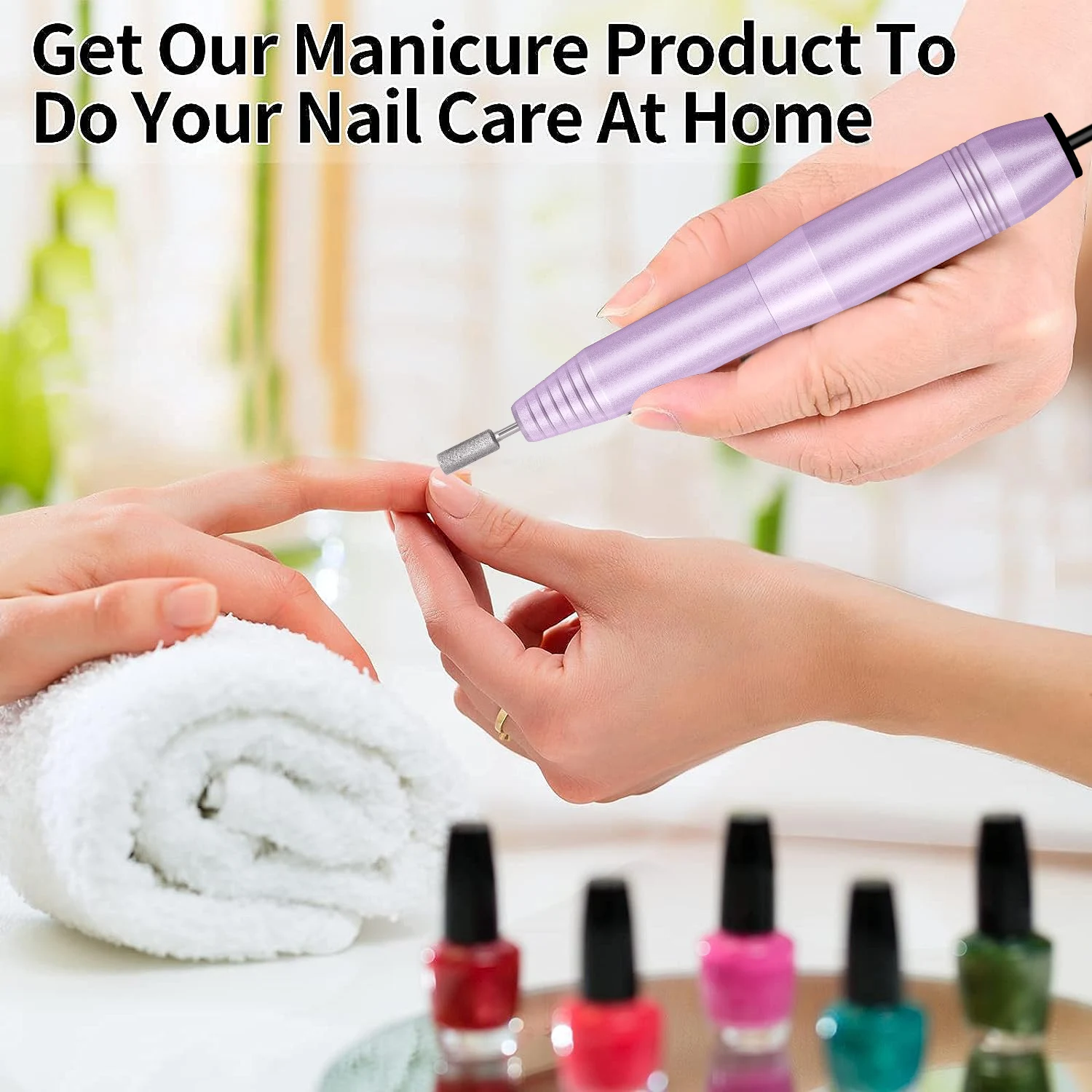 Yikoolin elétrica broca do prego para unhas do gel acrílico portátil elétrica máquina de arquivo de unhas manicure pedicure ferramenta mini broca do prego