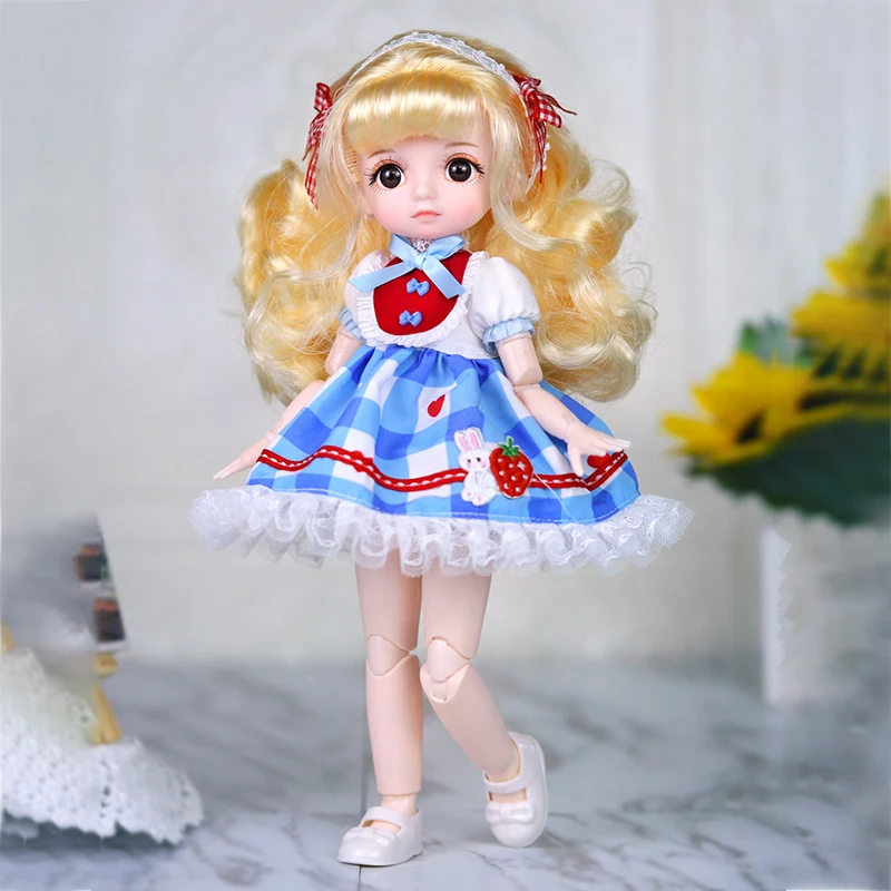 30cm Doll BJD Snow Queen mechanical joint Body With makeup hair eyes clothes shoes girl anime 1/6 SD The best gift for children